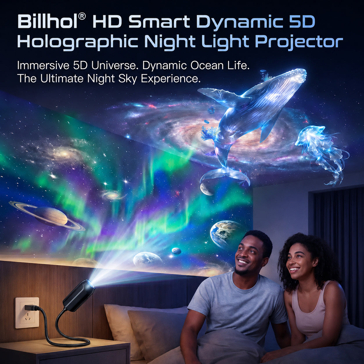 Billhol® 🇬🇧 Night Light Projector  - Smart Holographic Star Projector🎯