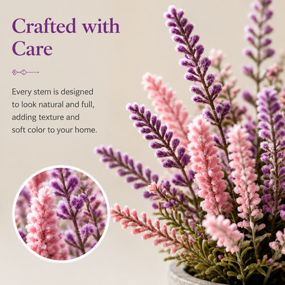 Small Realistic Lavender Flowers in Cement Pot, Shelf & Windowsill Decor